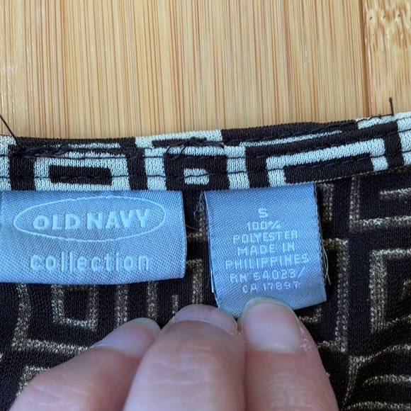 Old Navy brown & cream geometric pattern business dress - Picture 4 of 5
